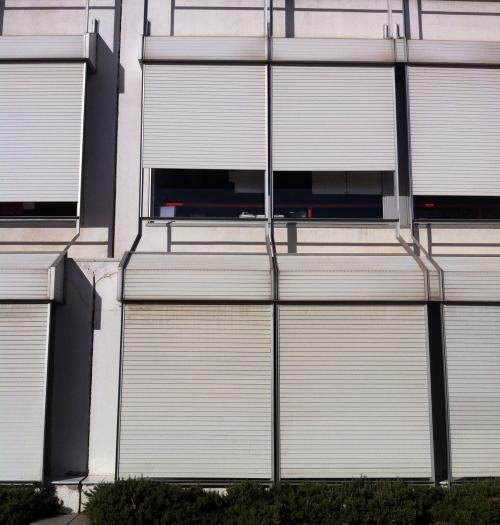 Exterior separated roller shutter on Thau School, MBM [284] filt3rs